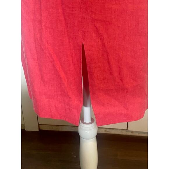 Sag Harbor Women Size 8 Sleeveless Linen Dress Fuschia Pink w/ Embroidery‎ - Picture 5 of 5